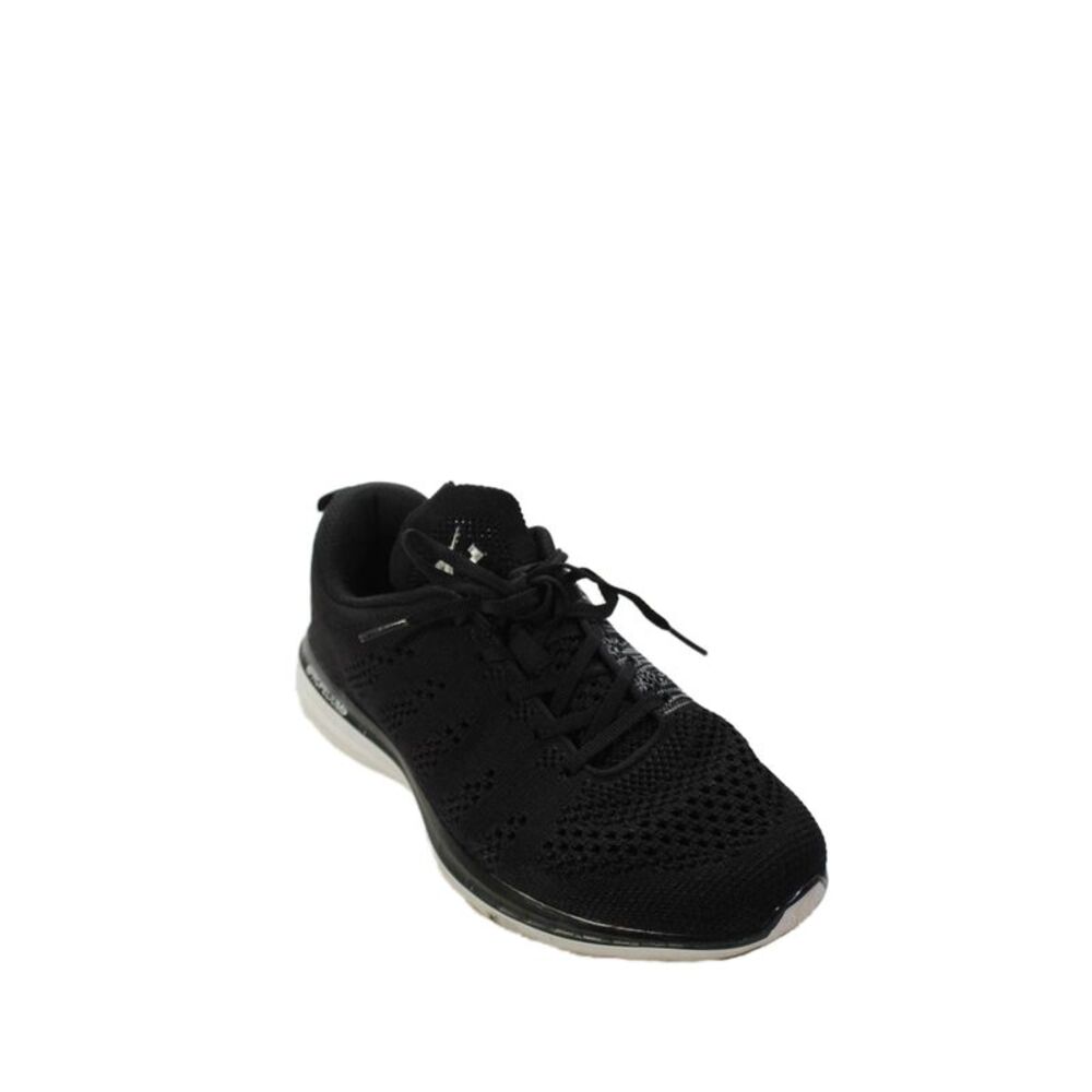 APL Womens Lace Up Knit Low Top Running Sneakers Black White Size 9